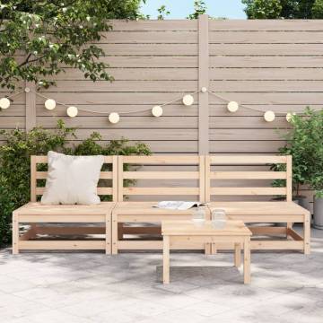 Garden Sofas Armless 3 pcs - Solid Wood Pine Furniture