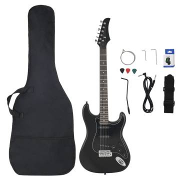 Beginner Electric Guitar with Bag - Black 4/4 39"