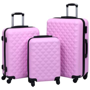 Pink Hardcase Trolley Set - 3 Pieces | Durable ABS Luggage