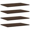 Brown Oak Wall Shelves - 4 pcs | Durable & Stylish Storage