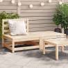 Garden Sofa Armless with Footstool - Solid Pine Wood