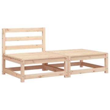 Garden Sofa Armless with Footstool - Solid Pine Wood