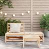 Garden Sofa Armless with Footstool - Solid Pine Wood