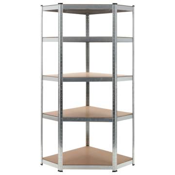 Storage Shelf Silver 75x75x180 cm Steel & MDF - Durable & Stylish