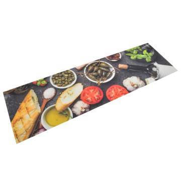 Plush Washable Kitchen Rug - Wine & Dinner - 45x150 cm