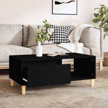 Scandinavian Black Coffee Table - 90x50 cm | HipoMarket