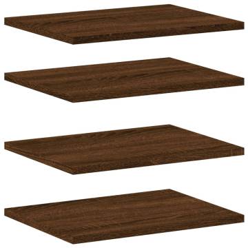 Stylish Brown Oak Wall Shelves - 4 pcs | Hipomarket