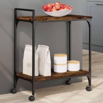 Kitchen Trolley Smoked Oak - Stylish Storage & Mobility