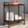 Kitchen Trolley Smoked Oak - Stylish Storage & Mobility