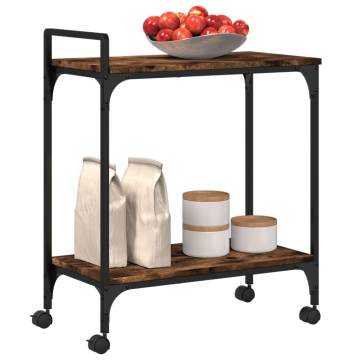 Kitchen Trolley Smoked Oak - Stylish Storage & Mobility