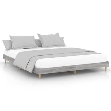 Bed Frame Grey Sonoma 160x200 cm - Durable & Stylish