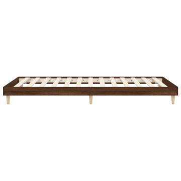 Brown Oak Bed Frame 75x190 cm | Durable & Stylish Design