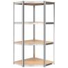 4-Layer Corner Shelf - Silver Steel & Engineered Wood | HipoMarket