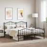 Metal Bed Frame with Headboard and Footboard Black 180x200 cm Super King Colour black Size 180 x 200 cm Model with headboard & footboard 