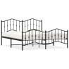 Metal Bed Frame with Headboard & Footboard - Black Super King