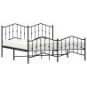 Metal Bed Frame with Headboard & Footboard - Black Super King