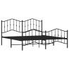 Metal Bed Frame with Headboard & Footboard - Black Super King