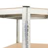 4-Layer Corner Shelf - Silver Steel & Engineered Wood | HipoMarket