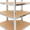 4-Layer Corner Shelf - Silver Steel & Engineered Wood | HipoMarket