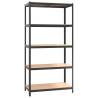 5-Layer Heavy-Duty Shelf | Grey Steel & Engineered Wood