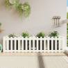 Garden Raised Bed with Fence Design - White Solid Pine 200x50x50