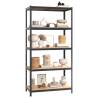 5-Layer Heavy-Duty Shelf | Grey Steel & Engineered Wood