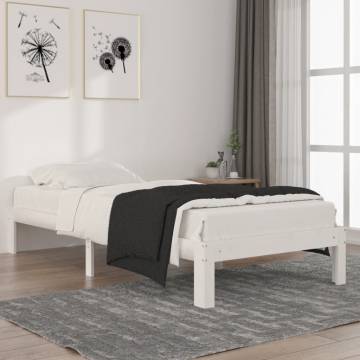 Stylish White Solid Pine Bed Frame 90x200 cm | HipoMarket