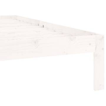 Stylish White Solid Pine Bed Frame 90x200 cm | HipoMarket