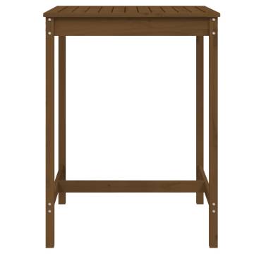 Honey Brown Garden Table - Solid Pine Wood 82.5x82.5x110 cm