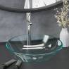 Bathroom Sink with Tap and Push Drain Clear Tempered Glass Basin colour transparent Tap chrome tap 