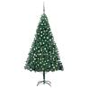 Artificial Pre-lit Christmas Tree with Ball Set Green 240 cm Colour green and grey Size 240 x 125 cm Quantity in Package 1 Number of Branch Tips 