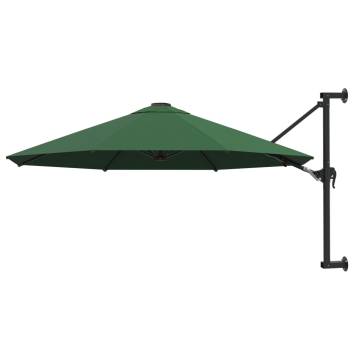 Wall-Mounted Parasol with Metal Pole 300 cm Green - HipoMarket