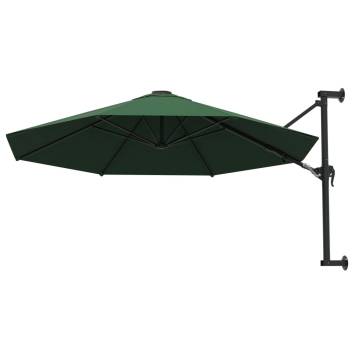 Wall-Mounted Parasol with Metal Pole 300 cm Green - HipoMarket