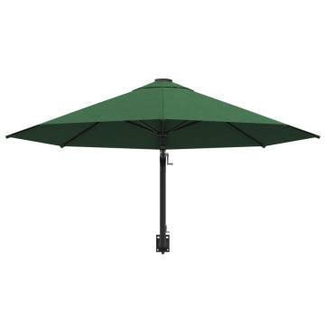 Wall-Mounted Parasol with Metal Pole 300 cm Green - HipoMarket