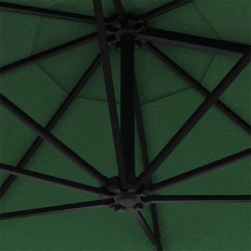 Wall-Mounted Parasol with Metal Pole 300 cm Green - HipoMarket