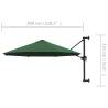 Wall-Mounted Parasol with Metal Pole 300 cm Green - HipoMarket