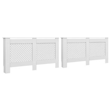 Stylish Radiator Covers - 2 pcs White MDF | HipoMarket