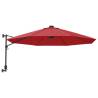 Wall-Mounted Parasol with LEDs - Bright Red 290cm | HipoMarket