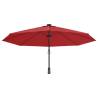 Wall-Mounted Parasol with LEDs - Bright Red 290cm | HipoMarket