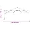 Wall-Mounted Parasol with LEDs - Bright Red 290cm | HipoMarket