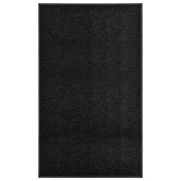 Washable Black Doormat 90x150 cm - Durable & Non-Slip