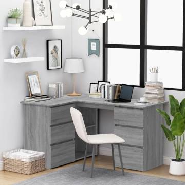 Elegant Grey Sonoma Corner Desk - 145x100 cm | HipoMarket