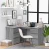 Corner Desk Grey Sonoma 145x100x76 cm Engineered Wood Colour grey sonoma 