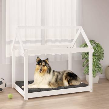 Dog Bed White 101x70x90 cm - Solid Pine Wood | Hipo Market