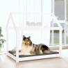 Dog Bed White 101x70x90 cm - Solid Pine Wood | Hipo Market