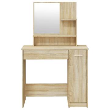 Dressing Table with Mirror in Sonoma Oak - Elegant Design