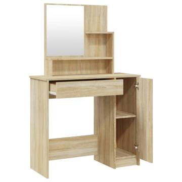 Dressing Table with Mirror in Sonoma Oak - Elegant Design