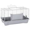 Small Animal Cage - Durable Grey Cage for Furry Friends