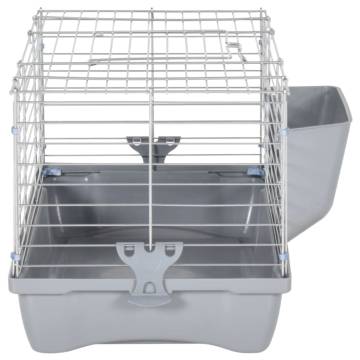 Small Animal Cage - Durable Grey Cage for Furry Friends