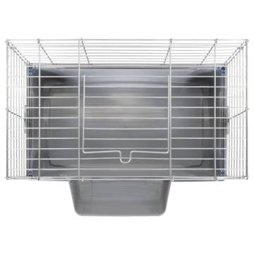 Small Animal Cage - Durable Grey Cage for Furry Friends